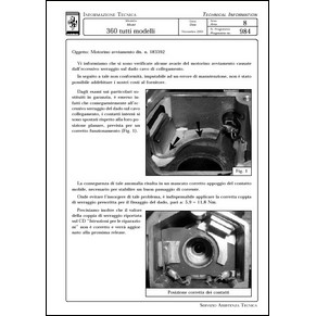 2001 Ferrari technical information n°0984 360 tutti modelli (Motorino avviamento dis. n. 183392) (reprint)