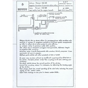 1977 Ferrari technical information n°0305 BB 512 (Safety lock for engine bonnet)