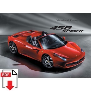 2011 Ferrari 458 Spider owners manual 3851/11 PDF (Gebrauch und Wartung)