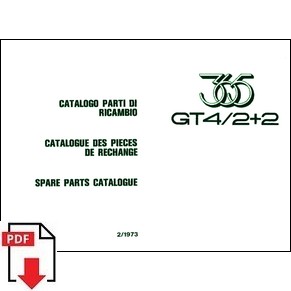 1973 Ferrari 365 GT4/2+2 spare parts catalogue 78/73 PDF (it/fr/uk)