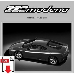 2005 Ferrari 360 Modena spare parts catalogue PDF (uk) (02/2005)